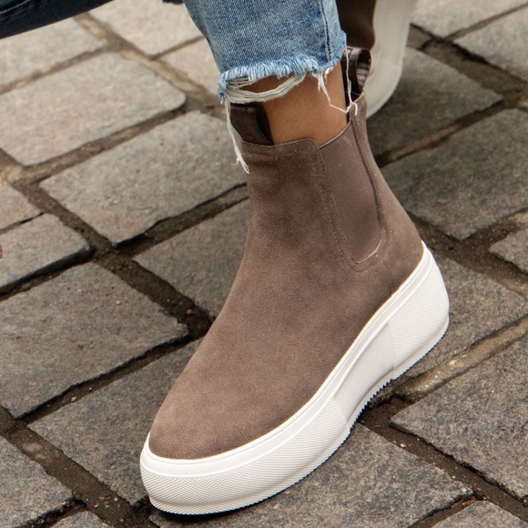 J Slides Cora Suede Platform Sneaker 